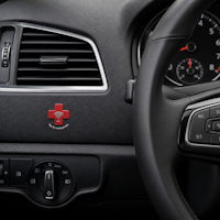 Car dashboard with NFC sticker