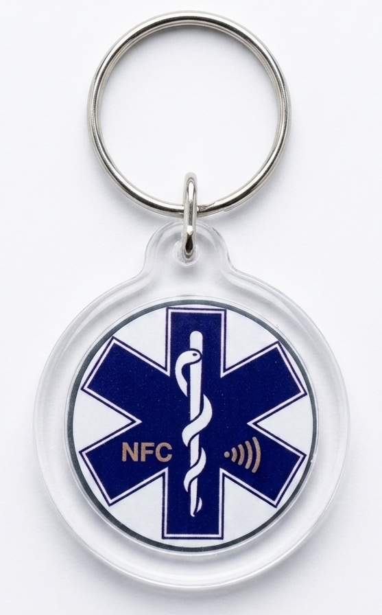 Keychain, Plastic, Star of Life