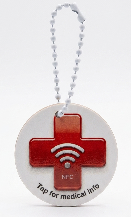 Keychain, Wood, Red Cross